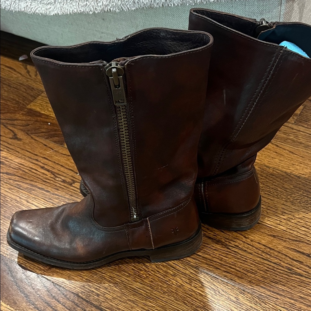 FRYE AND CO. Brown Combat & Moto Boots